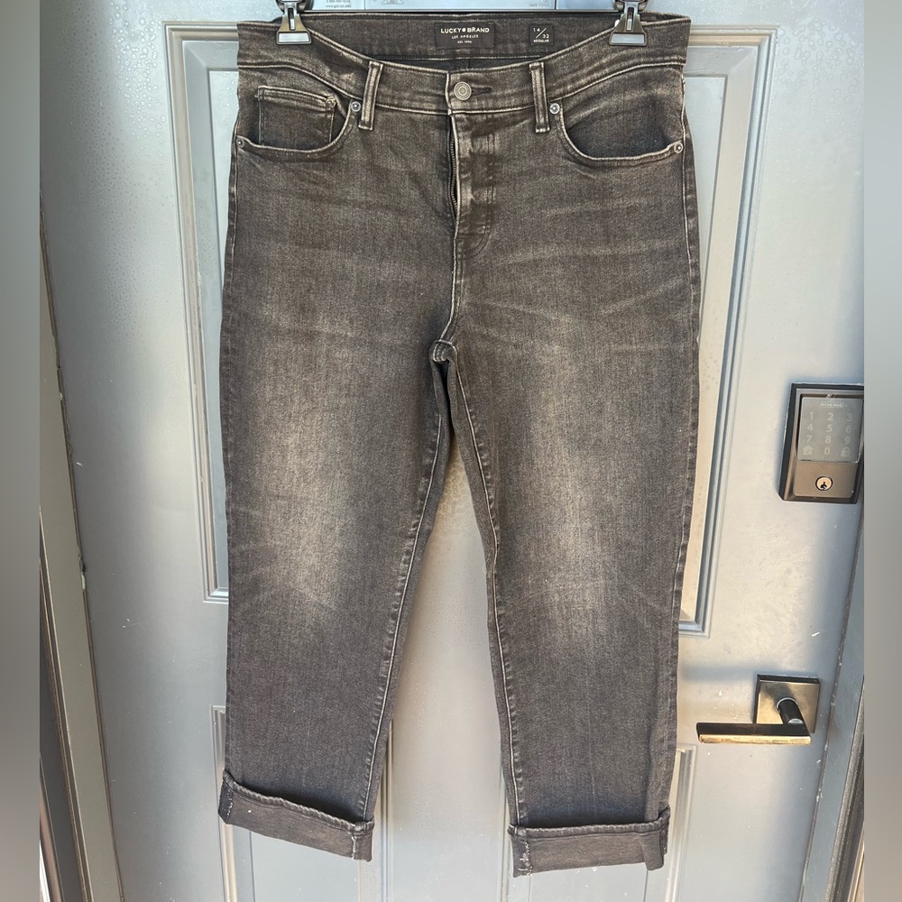 Lucky Brand Men's Washed Black Slim Straight Jeans